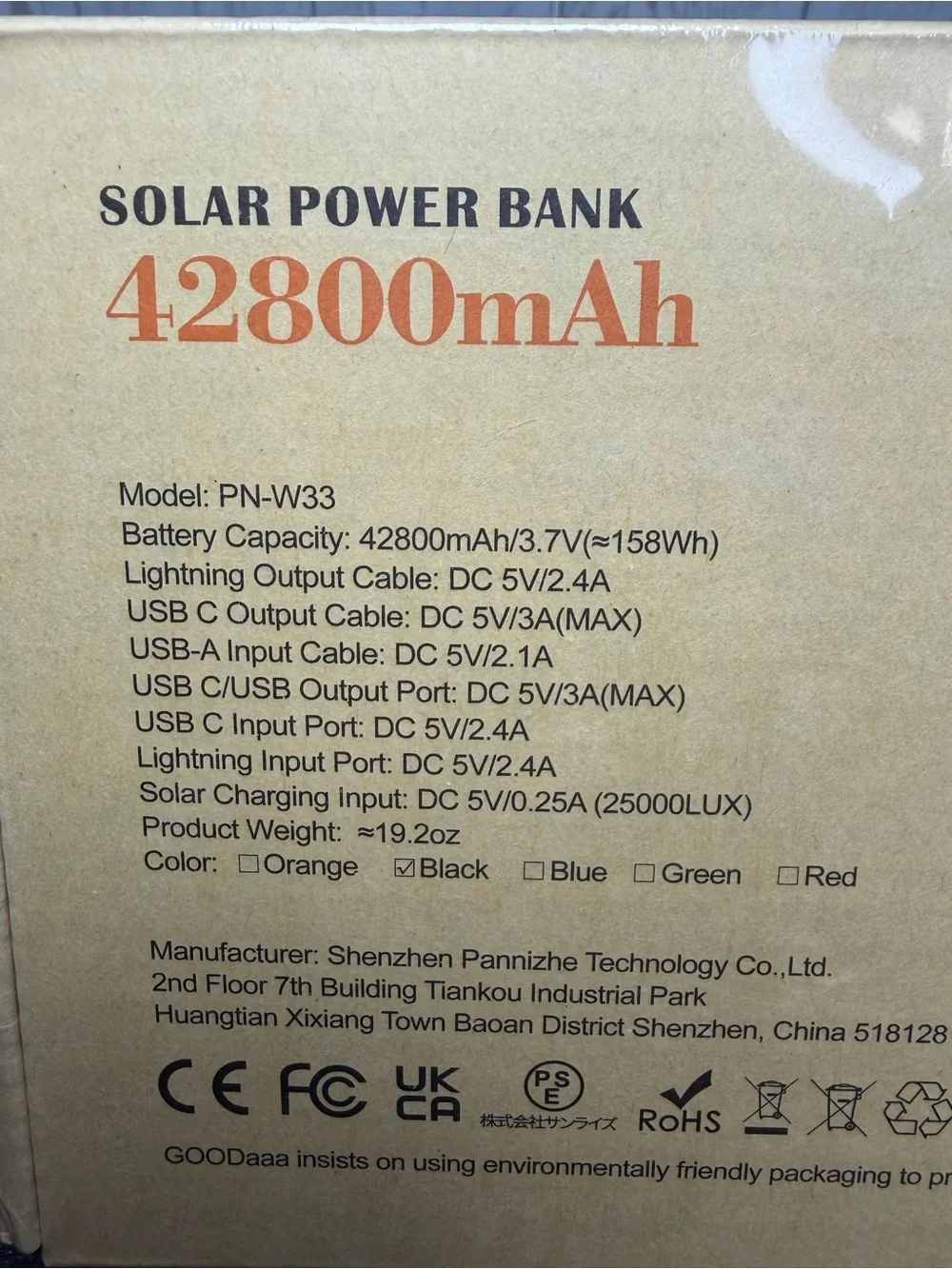 GOODAAA 42800mAh Solar Power Bank
